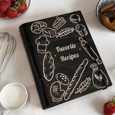 Personalized Wooden Recipe Book Mothers Day Birthday Gift Cookbook