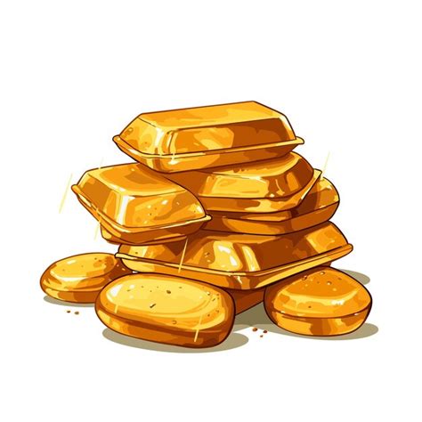 Premium Vector Gold Ingots Cartoon Style Illustration Vector