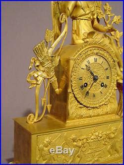 Pendule ancienne Eros Empire Restauration bronze doré french clock uhr