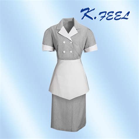 Best Seller Cheap Poly Cotton Grey Branded Hotel Housekeeping Uniforms