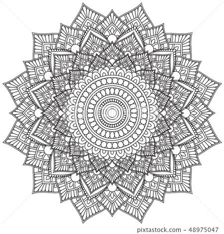 Mandala Intricate Patterns Black And White Stock Illustration