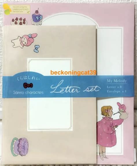 Personnage Sanrio My Melody X Kurahashi Rei Lettre Enveloppes Set