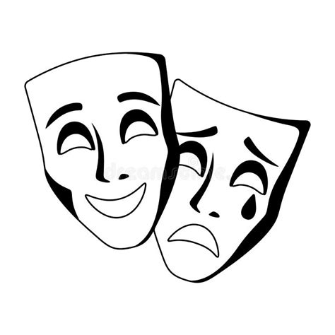 Illustration of Comedy and Tragedy Masks. Traditional Symbol. Image for ...