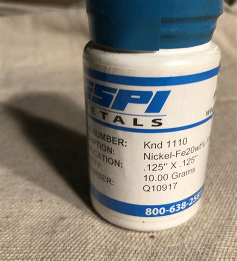 Permalloy 80 Nickel Iron 20 Pellets ESPI Metals KND 1110 8g 125