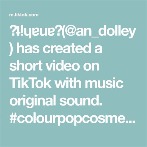 🤍ʇᴉɥɐuɐ🤍 An Dolley Has Created A Short Video On Tiktok With Music