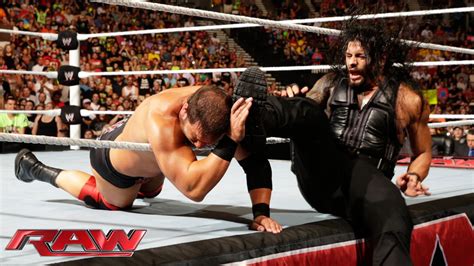 Roman Reigns Vs RybAxel 2 On 1 Handicap Match Raw Aug 11 2014