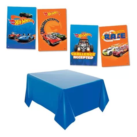 Kit Festa Hot Wheels Toalha De Mesa E Cartazes Decorativos Parcelamento Sem Juros