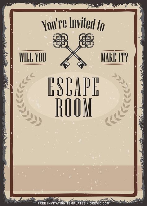 8 Vintage Escape Room Mystery Birthday Invitation Templates Download Hundreds Free Printable