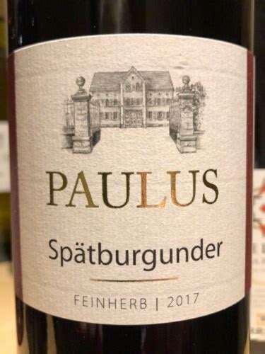 Paulus Spätburgunder Feinherb Vivino US