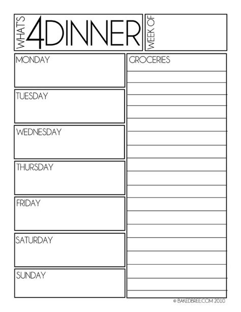 Meal Planning 101 Baked Bree Weekly Dinner Planner Dinner Planner Dinner This Week