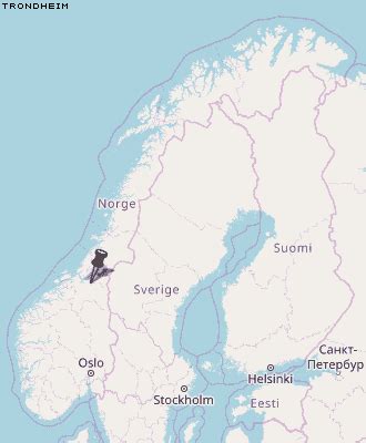 Karte von Trondheim Norway Breiten und Längengrad Kostenlose