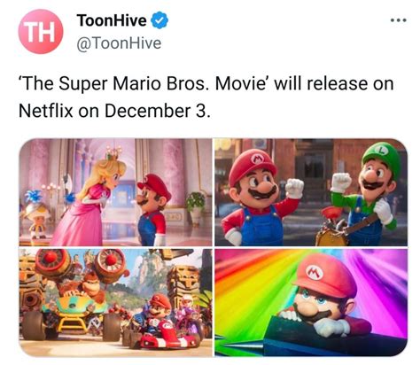 The Super Mario Bros. Movie arrives on Netflix this December 3! 🎉 : r/Mario