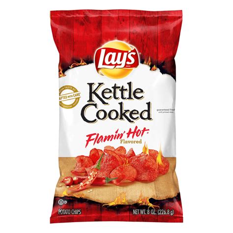 Lay S Kettle Cooked Potato Chips Flamin Hot Flavored Oz Oz OFF