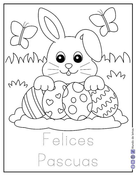 Pascua Conejo De Pascua Huevos De Pascua Libro Para Colorear