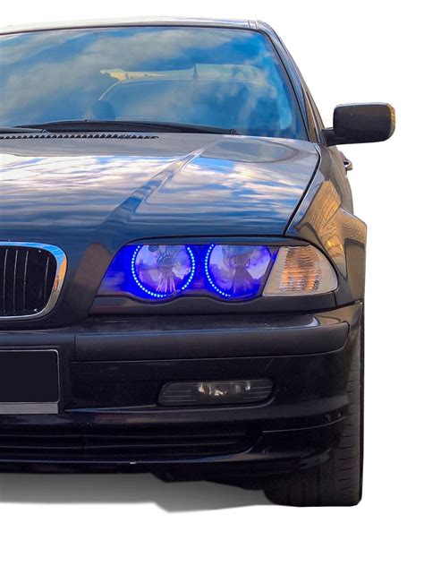 BMW E46 Pre Facelift Black Primer Headlight Eye Lid Brows Eyebrows Trim ...