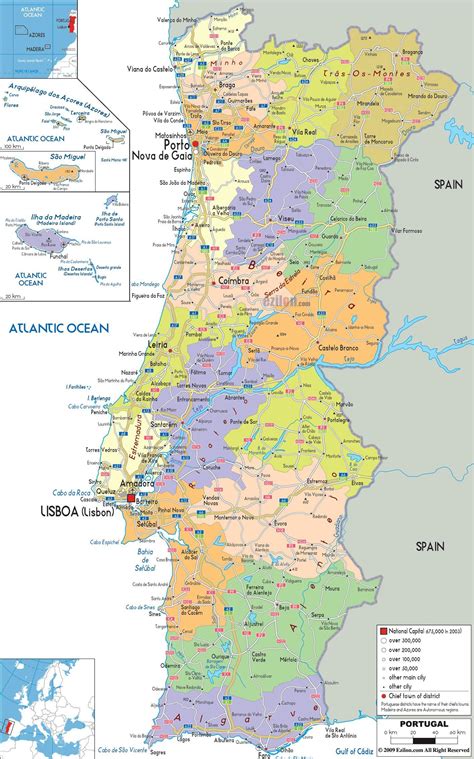 Portugal Map Portugal Map Detailed Map Of Portugal Southern Europe ...