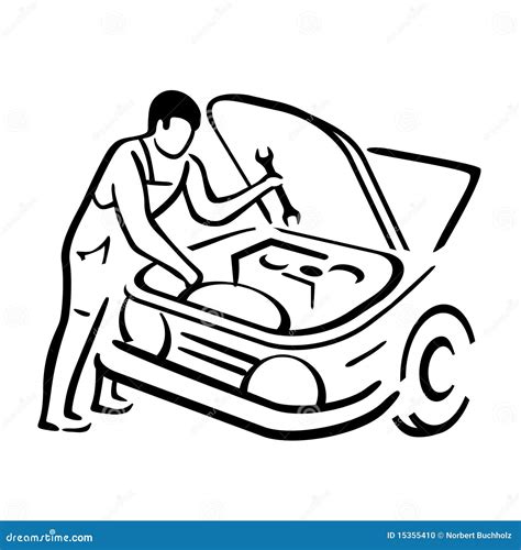 Car Mechanic Stock Vector Illustration Of Machine Service 15355410