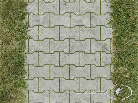 Concrete block park paving texture seamless 18684