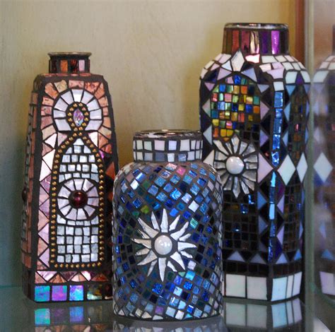 Mosaic Bottles Glass Art By Sandi Nelsen Fine Art America