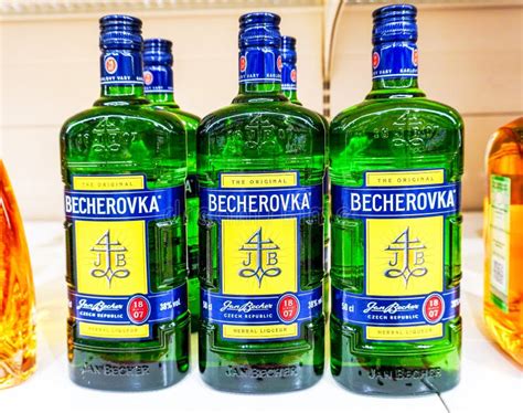 Becherovka Herbal Liqueur Alcoholic Beverage Editorial Stock Photo ...