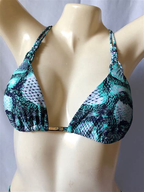 Snake Print Triangle Embellished String Bikini Top Mar By Vix Ebay