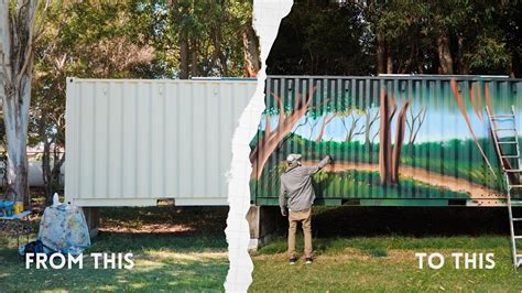 Painting A Mural On A Shipping Container Youtube