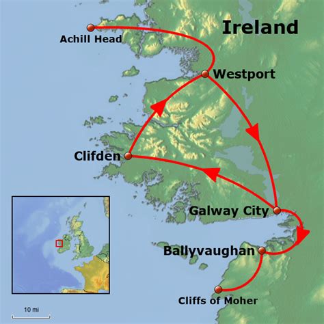 Wild Atlantic Way Ireland Map