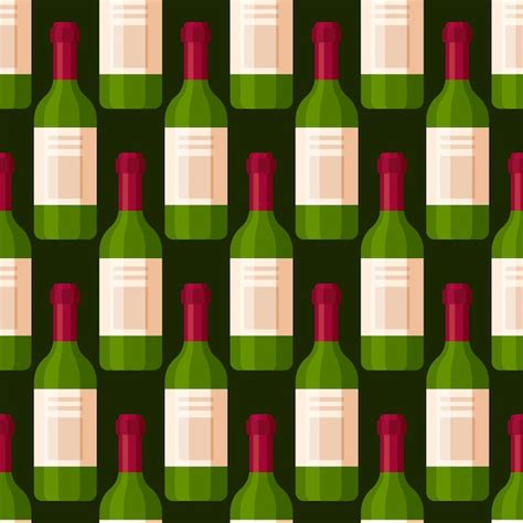 Premium Vector Vector Illustration Of Wine Bottle Pattern Alcoholic