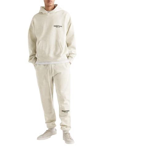 Fear Of God Essentials Light Heather Oatmeal Hoodie Ss22 Hype Locker Uk