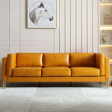 Yellow Leather Sofa | Cabinets Matttroy