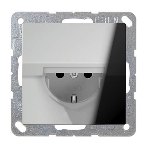 Розетка IP44 с заземлением и с крышкой Jung FDdesign Хром (в сборе ...