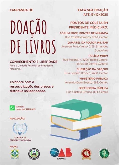 Comarca Promove Campanha De Arrecada O De Livros Tudo Rond Nia