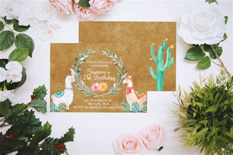 Llama Theme Invitation For All Ages Customize To Your Specific