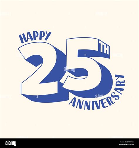 Happy 25 Th Anniversary Logo Design With 3d Style 25 Letter Isolated On