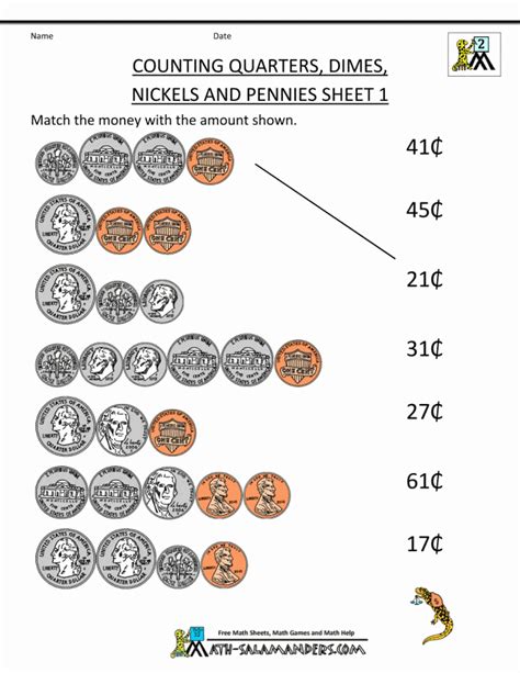 FREE Printable Counting With Coins Worksheets - Homeschool Giveaways