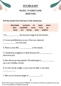 Set of grammar and vocabulary exercises A2 by Milena Vulovic | TPT