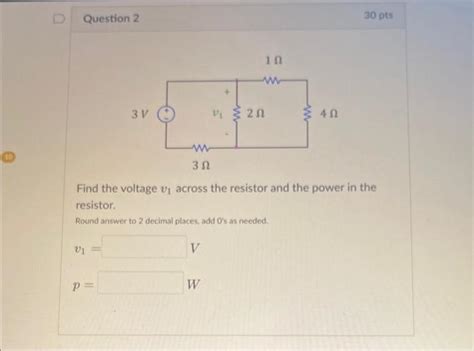 Solved Find the voltage v1 across the resistor and the power | Chegg.com