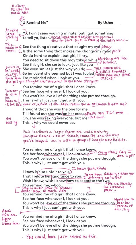 Usher U Remind Me Lyrics Song Meaning