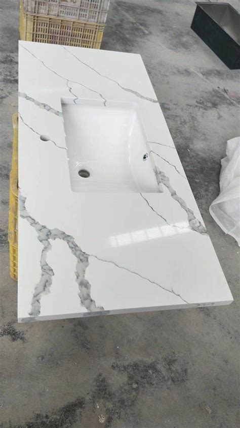 Bathroom Vanity Tops | Stone Countertops - White Quartz Polished ...