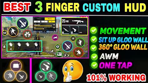 Free Fire Best Custom HUD Setting 3 Finger Best Custom HUD Setting