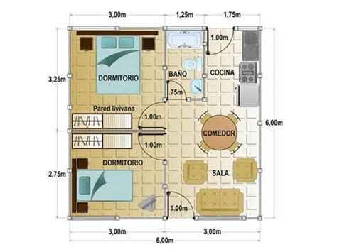 Plano De Casa B Sico Con Medidas De M Y Dormitorios