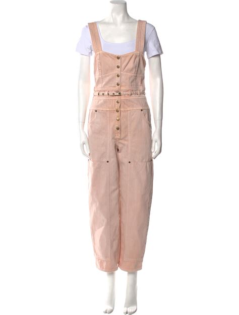 Ulla Johnson 2022 Square Neckline Jumpsuit Pink 12 Rise Jumpsuits