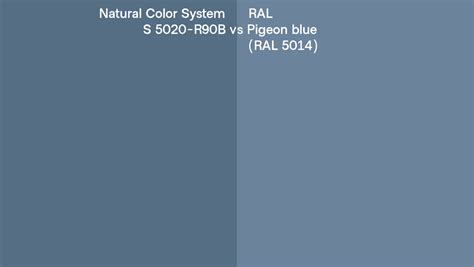 Natural Color System S 5020 R90b Vs Ral Pigeon Blue Ral 5014 Side By