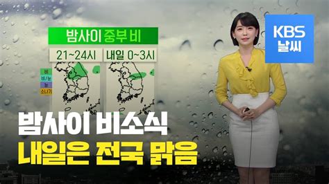 날씨 밤사이 중부 지방에 비내일 오전 미세먼지 농도 ↑ Kbs뉴스news Youtube