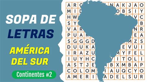 Sopa De Letras Encuentra Los Nombres De Los Pa Ses De Am Rica Del Sur