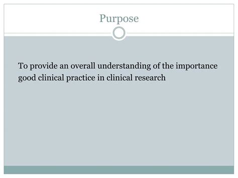 PPT Good Clinical Practice In Research PowerPoint Presentation Free