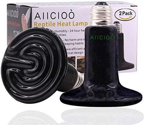 Aiicioo C Ramique Lampe Chauffante Reptiles Durable Aucune Lumi Re