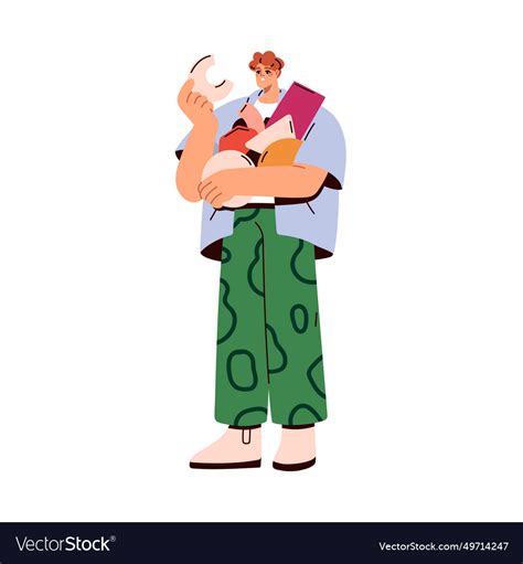 Puzzled man with geometric shapes difficult tasks Vector Image 