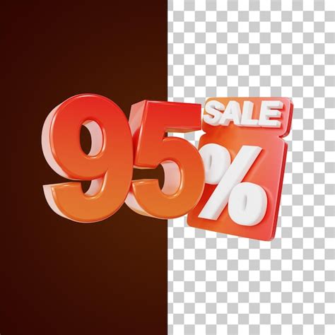 Premium PSD Mega Sale Special Offer 95 Percent 3d Illustration