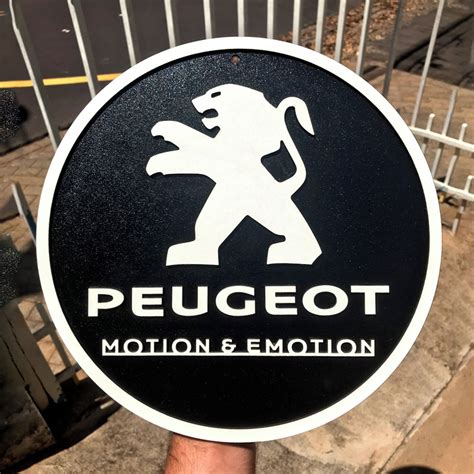 Placa Decorativa Logo Peugeot Antiga Relevo D Garagem Decor